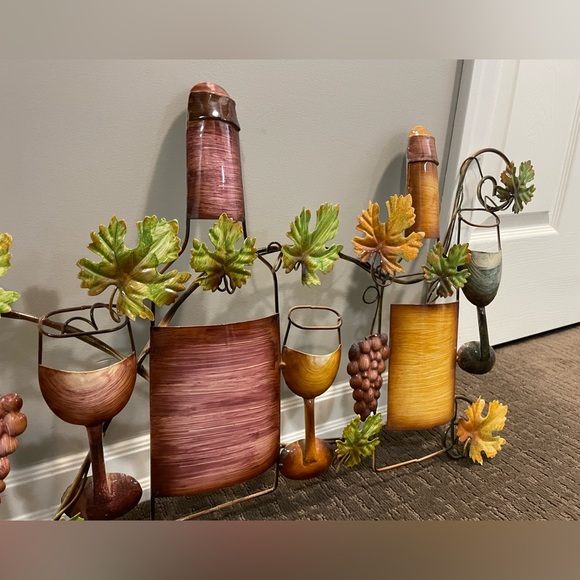 Outdoor / Indoor Art Metal Multi-Colored Metal Wire Wine Home Wall Decoration - Picture 6 of 10
